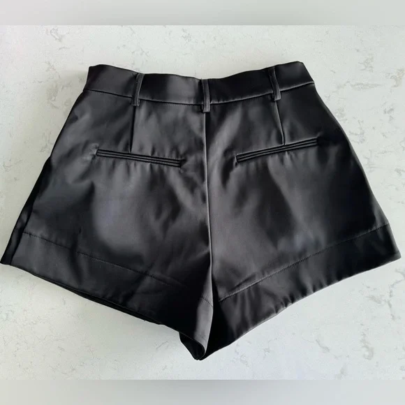 Zara Satin High Waist Shorts Black Size M NWOT - Picture 6 of 6